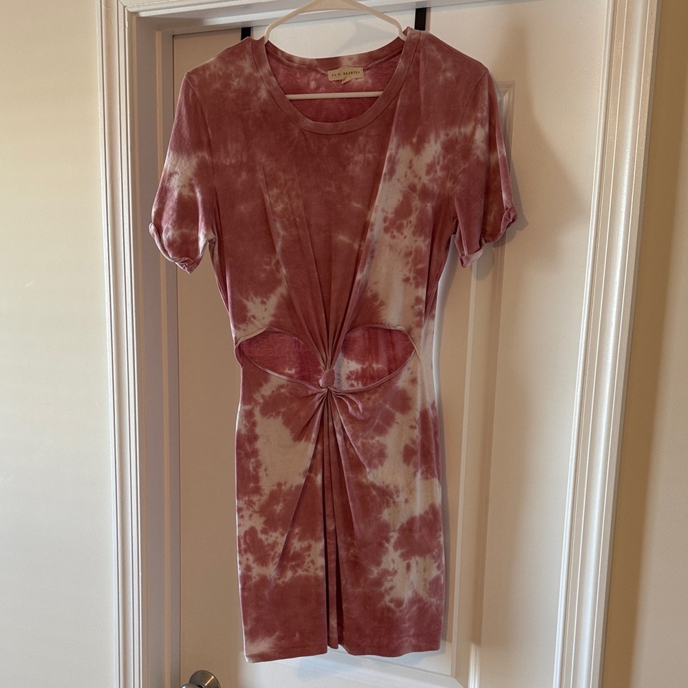 La Hearts Pink Tie-Dye Mini Dress